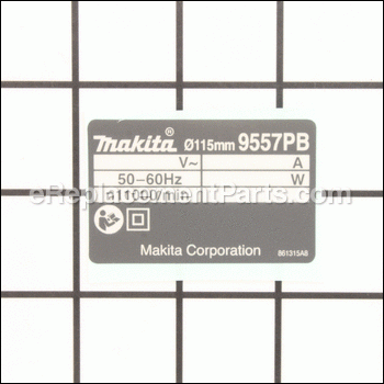 Name Plate 9557pb - 861315-8:Makita