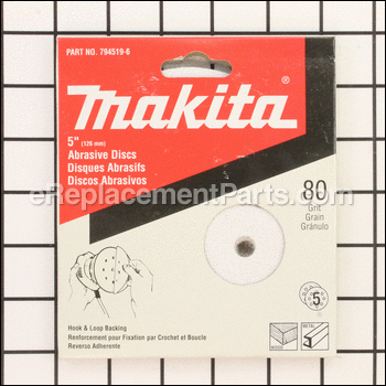 3-pack Hook And Loop 80-grit 5 - 794519-6:Makita