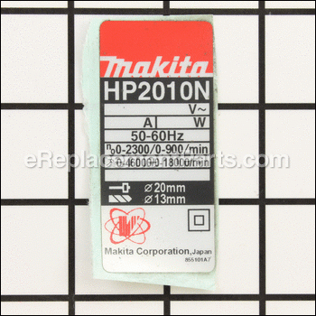 Name Plate HP2010N - 855101-7:Makita