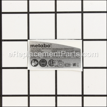 Rating Plate - 338052480:Metabo