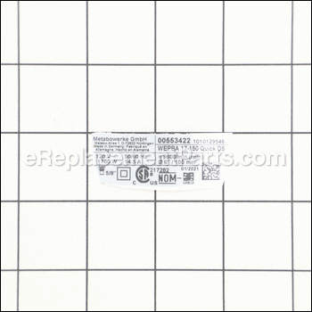 Rating Plate - 338060490:Metabo