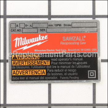 Service Nameplate - 12-20-6545:Milwaukee