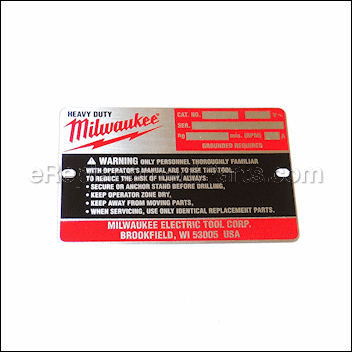 Nameplate-service - 12-99-1875:Milwaukee
