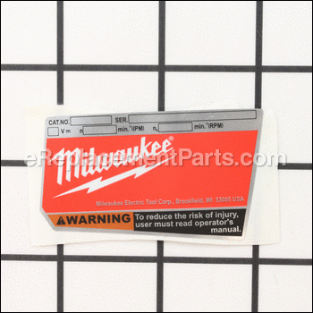 Service Nameplate Kit - 12-20-2670:Milwaukee