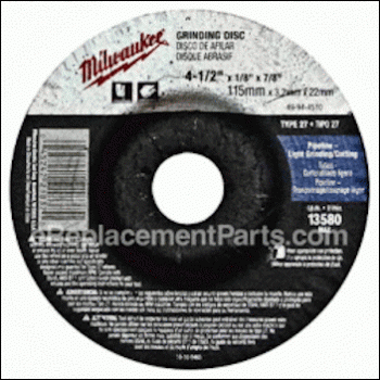 Grinding Wheel - 5 Diameter, - 49-94-5020:Milwaukee