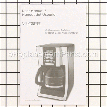 Instruction Book, Sjx33Gt - 139053000000:Mr. Coffee