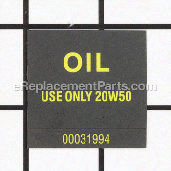 Decal Oil Only 20W50 - 00031994:MTD