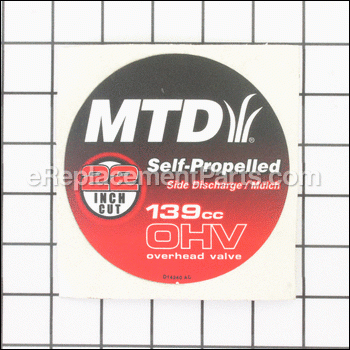 Label-mower Shroud - 777D14240:MTD