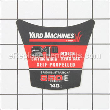 Label-mower Shroud - 777D16852:Yard Machines