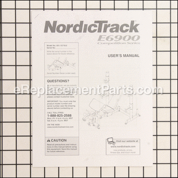 User's Manual - 254969:NordicTrack