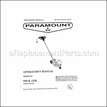 Operator Manual Model 1250 - 534886870:Paramount