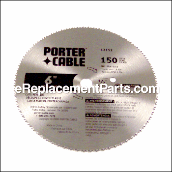 6 Circular Saw Blade 1/2 Arbor - 12152:Porter Cable
