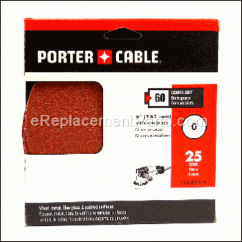 25-pack Adhesive 60-grit 6 0 - 726000625:Porter Cable