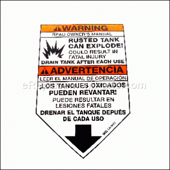 Label Drain Tank Eng - LA-3027:Porter Cable