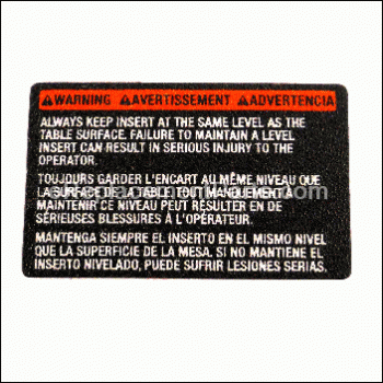 Warning Label - 5140083-43:Porter Cable