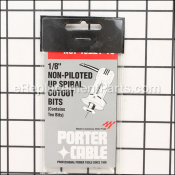 1/8 Non Piloted Up-Spiral Drywall Bit (10 per Pkg) - 43221-10:Porter Cable