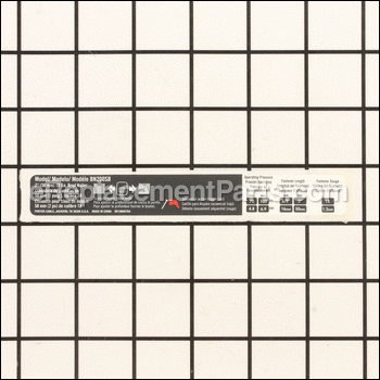 Model Label, Bn200sb - 9R198007:Porter Cable
