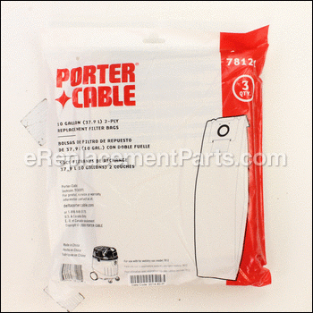 Filter Bag 3 Pk - 78121:Porter Cable
