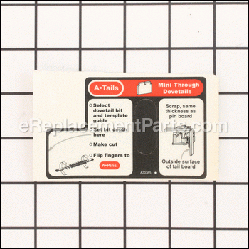 Instruction Label - A20385:Porter Cable
