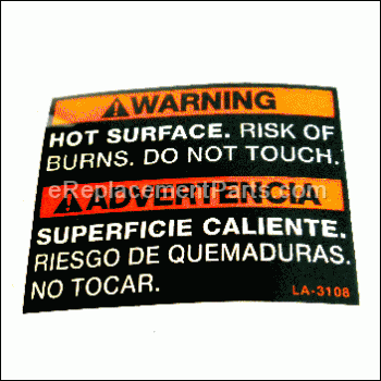 Label Hot Surface En - LA-3108:Porter Cable
