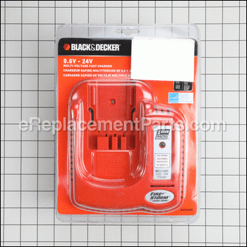 9.6-18 Volt Smart Charger, (Slide Type Batteries) - BDCCN24:Black and Decker