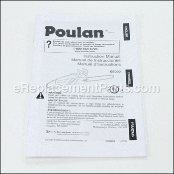 Operator Manual - 530403514:Poulan