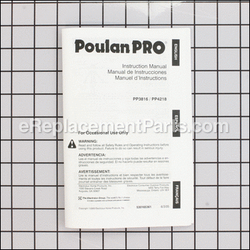 Manual-Operator - 530165361:Poulan