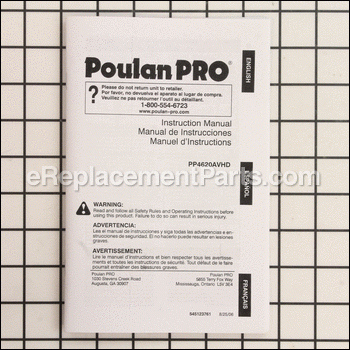 Manual - 545123761:Poulan