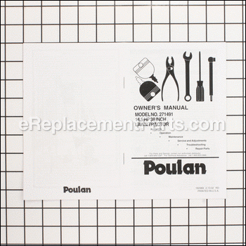 OwnerS Manual, English - 917182989:Poulan