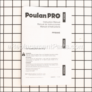 Operator Manual - 545058738:Poulan