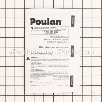 Manual - 530164650:Poulan