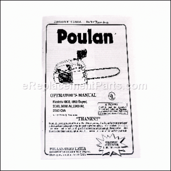 Operator's Manual - 530067580:Poulan