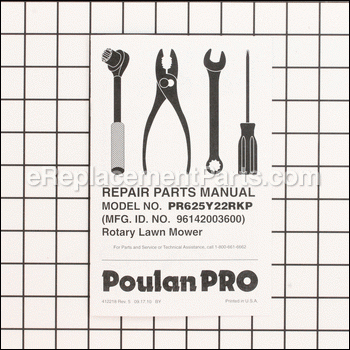 Repair Parts Manual - 917412218:Poulan