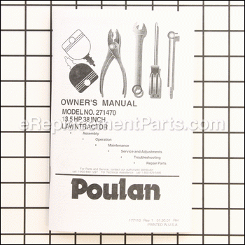 Owners Manual - 917177110:Poulan