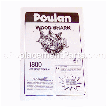 Operator's Manual - 530083691:Poulan