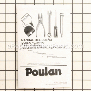 Operator's Manual, English - 917193733:Poulan