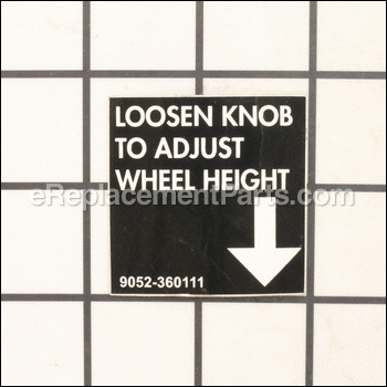 Label, Wheel Height - A100985:Powermate