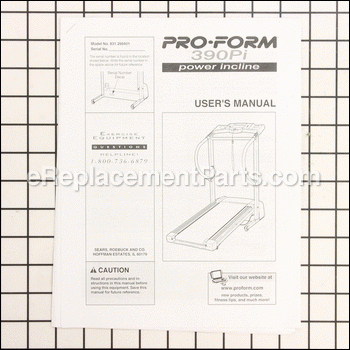 User's Manual - 167863:ProForm