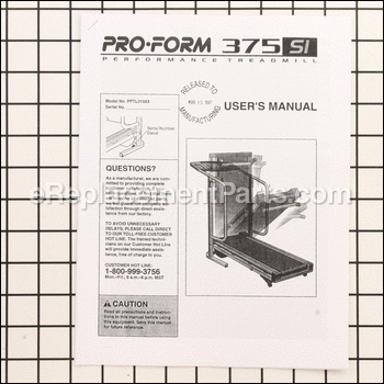 User's Manual - 137005:ProForm