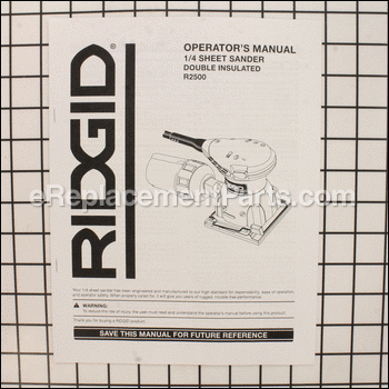 Operators Manual - R2500 - 983000275:Ridgid