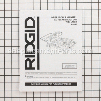 Operator'S Manual - 990000174:Ridgid