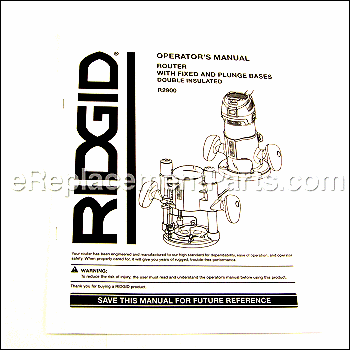 Operator's Manual - 983000786:Ridgid