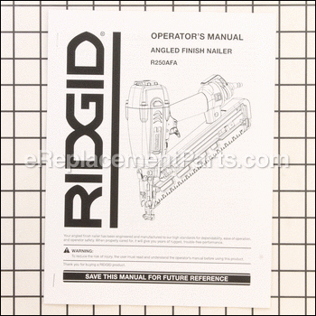 Operator's Manual - - 983000610:Ridgid