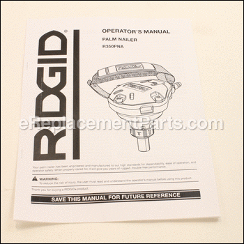 Operators Manual - 987000109:Ridgid