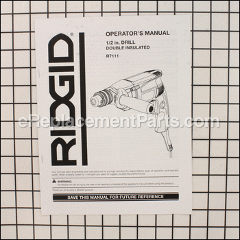 Operator's Manual (960001242) - 983000957:Ridgid
