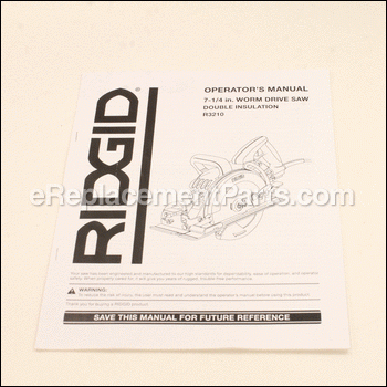 Operators Manual - R3210 - 983000400:Ridgid