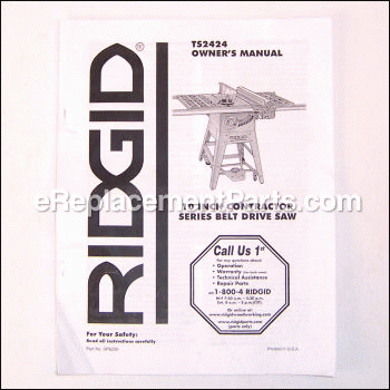 Owners Manual - SP6250:Ridgid