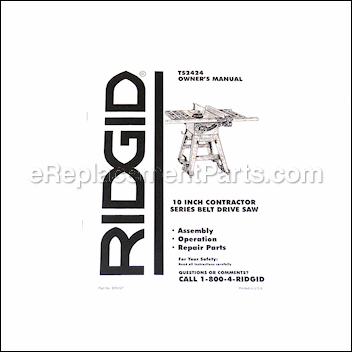 Owners Manual - SP6127:Ridgid