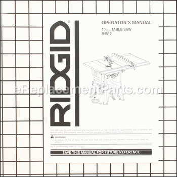 Operator's Manual - 987000988:Ridgid