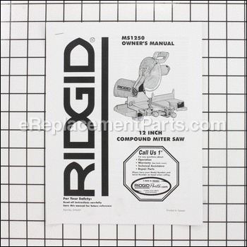 Owners Manual - SP6287:Ridgid